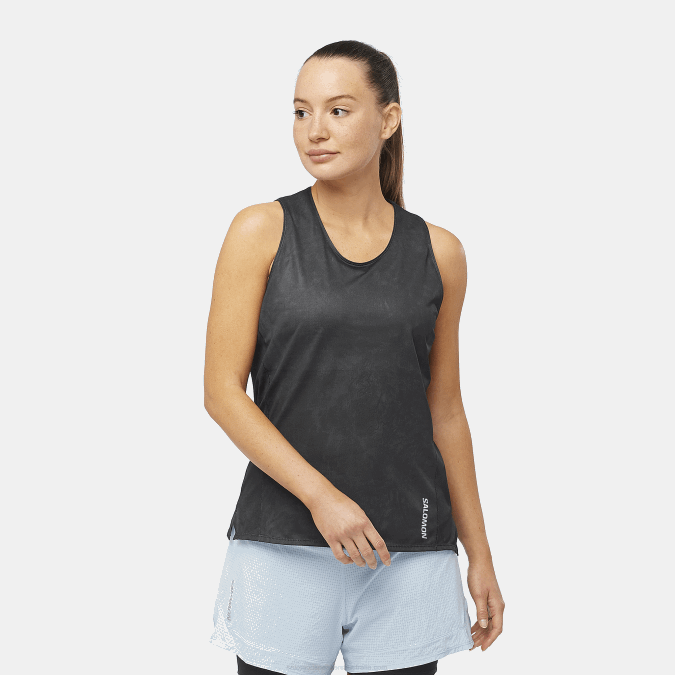 Women's Tank - Sense Aero V42L905 Salomon Periscope/Deep Black - Salomon Australia