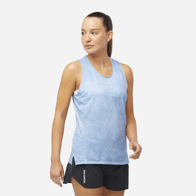 Women's Tank - Sense Aero V42L906 Salomon Chambray Blue/English Manor - Salomon sneakers Australia